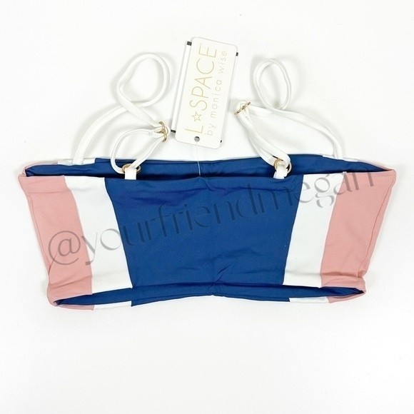 L*Space Rebel Heart Bandeau Striped Bikini Top - Picture 6 of 8